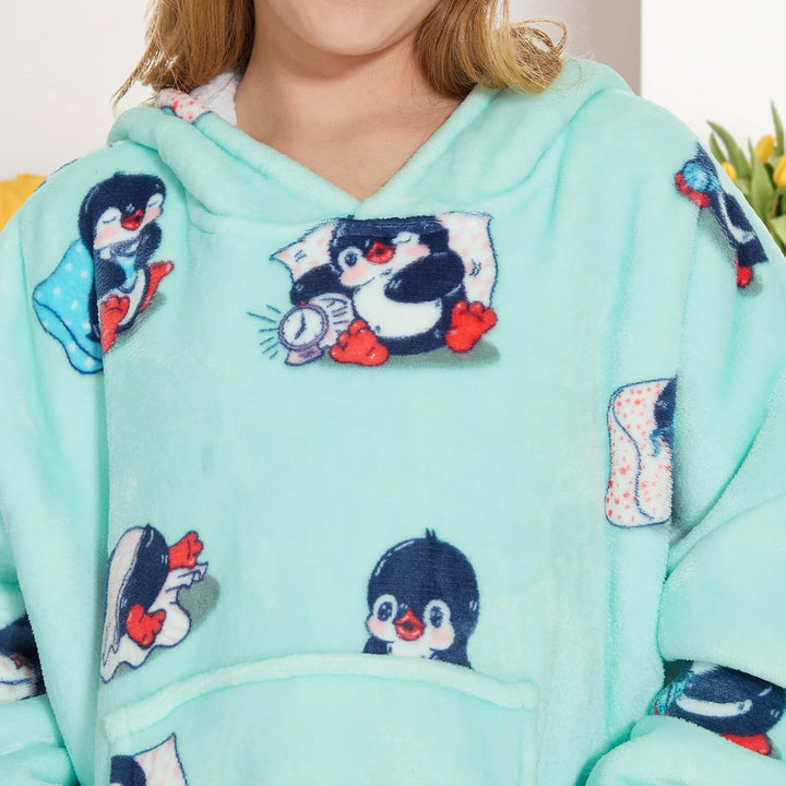 THREE POODLE Oversize Decken Pullover Kuschelpullover für Kinder, Warm und Weiches Futter, Übergross
