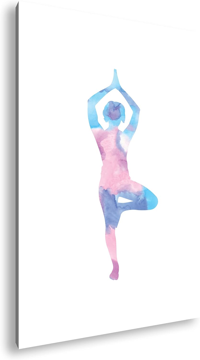 deyoli Yoga-Pose-Illustration Format:75x50 cm als Leinwandbild, Motiv fertig gerahmt auf Echtholzrah