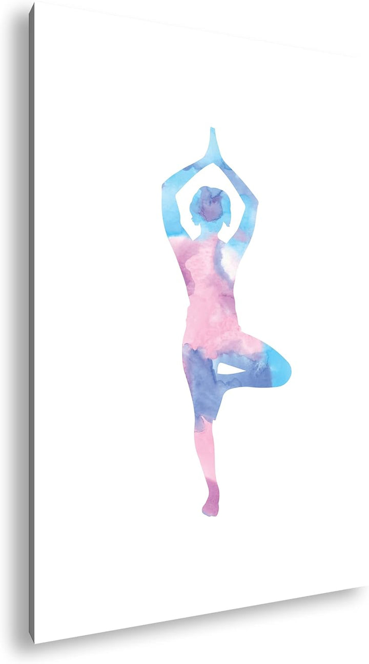 deyoli Yoga-Pose-Illustration Format:75x50 cm als Leinwandbild, Motiv fertig gerahmt auf Echtholzrah