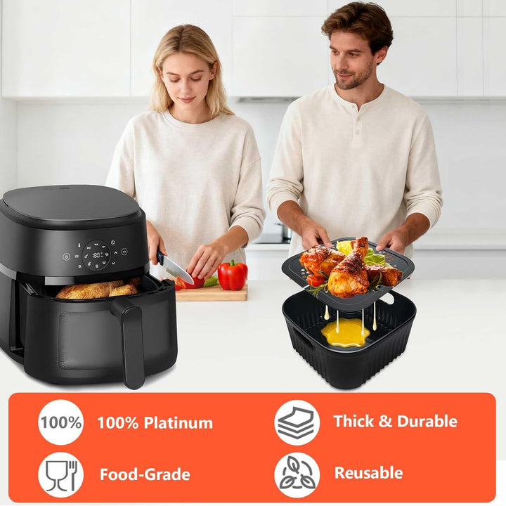 21CM Airfryer Silikonform Zubehör für Philips 6,2L/7,2L, Ninja PRO 4,7L AF140EU/MAX PRO 6,2 L AF180E