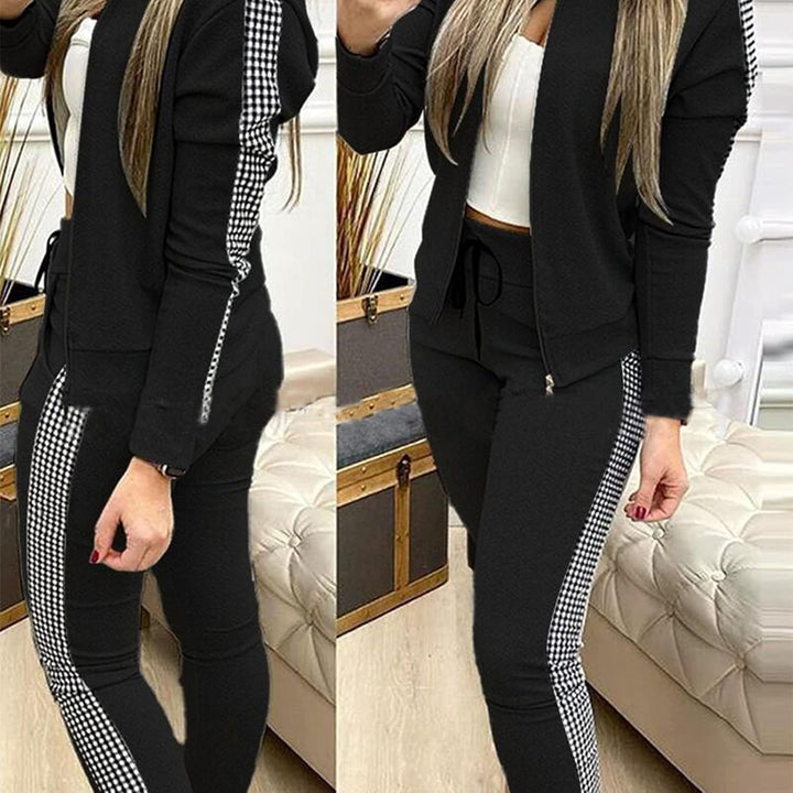 amropi Traingsanzug Damen Jogginganzug Leopard Kapuzenpullover Lange Ärmel Top + Hose Sportanzug 2 S