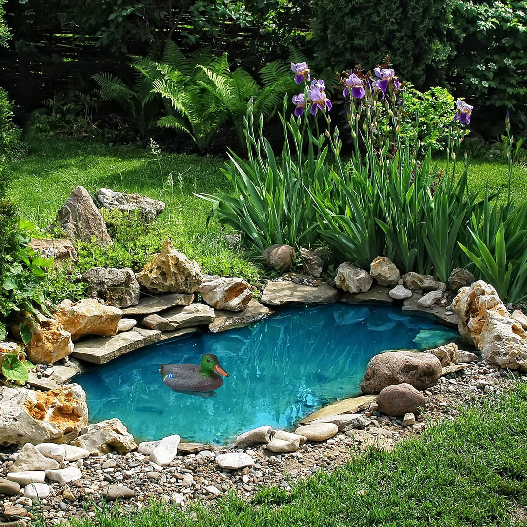 Relaxdays 10 x Teichente im Set, schwimmender Erpel, Lockente aus Kunststoff, wetterfest, Dekofigur