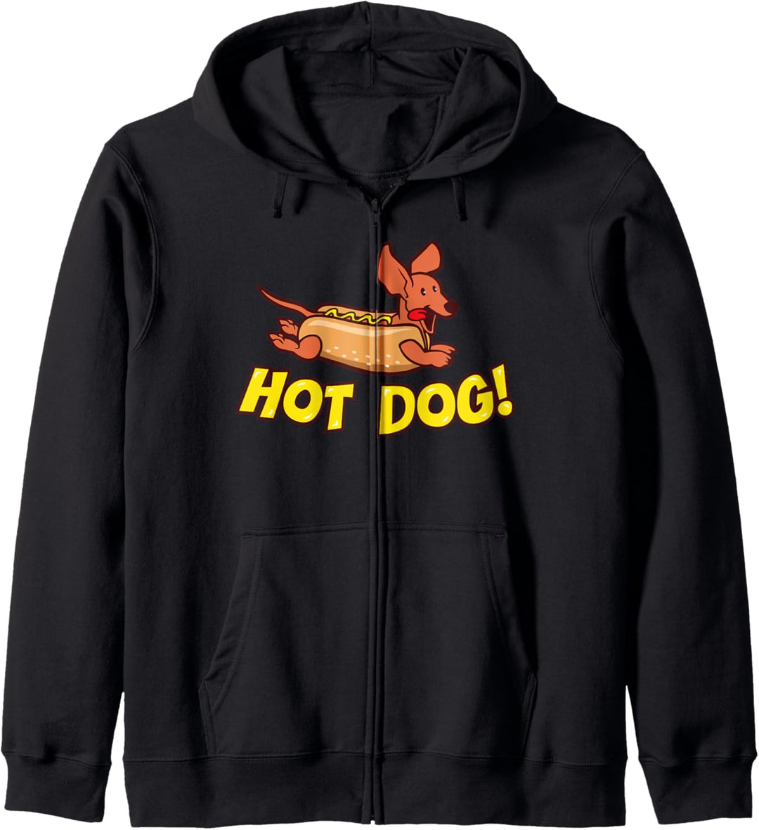 Dackel "Hot Dog!" T-Shirt für Männer, Frauen, Jungen und Mädchen Kapuzenjacke