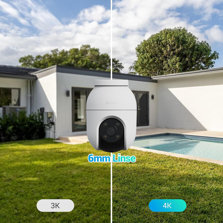 EZVIZ 4K Kamera Überwachung aussen, WLAN Pan&Tilt Camera mit Personen-/Fahrzeugerkennung, Zwei-Wege-