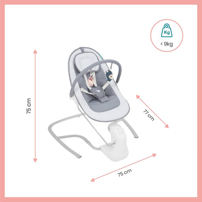 Babymoov Elektrische Babywippe Swoon Light - mit natürlichen Schaukelbewegungen, Spieluhr mit 8 Melo