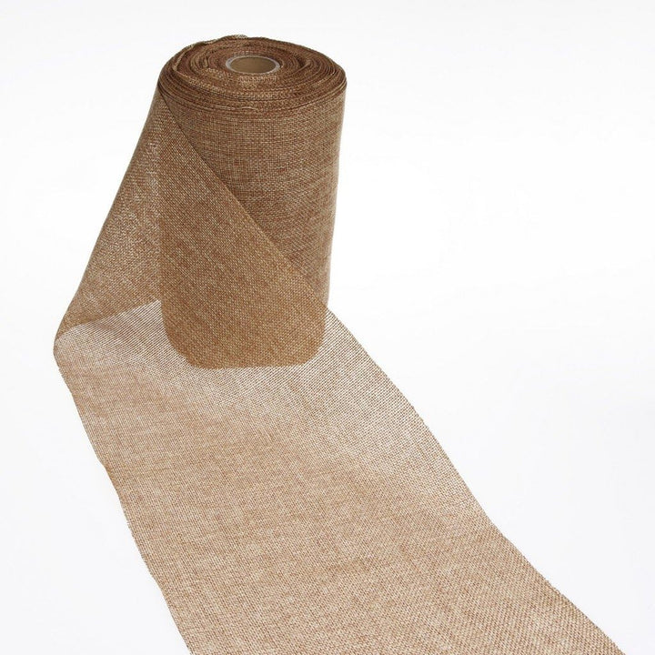 DEKO AS Shabby Chic Leinenoptik Tischläufer, Polyester geruchsneutral, Cocos, 20 cm x 25 m 20 cm x 2