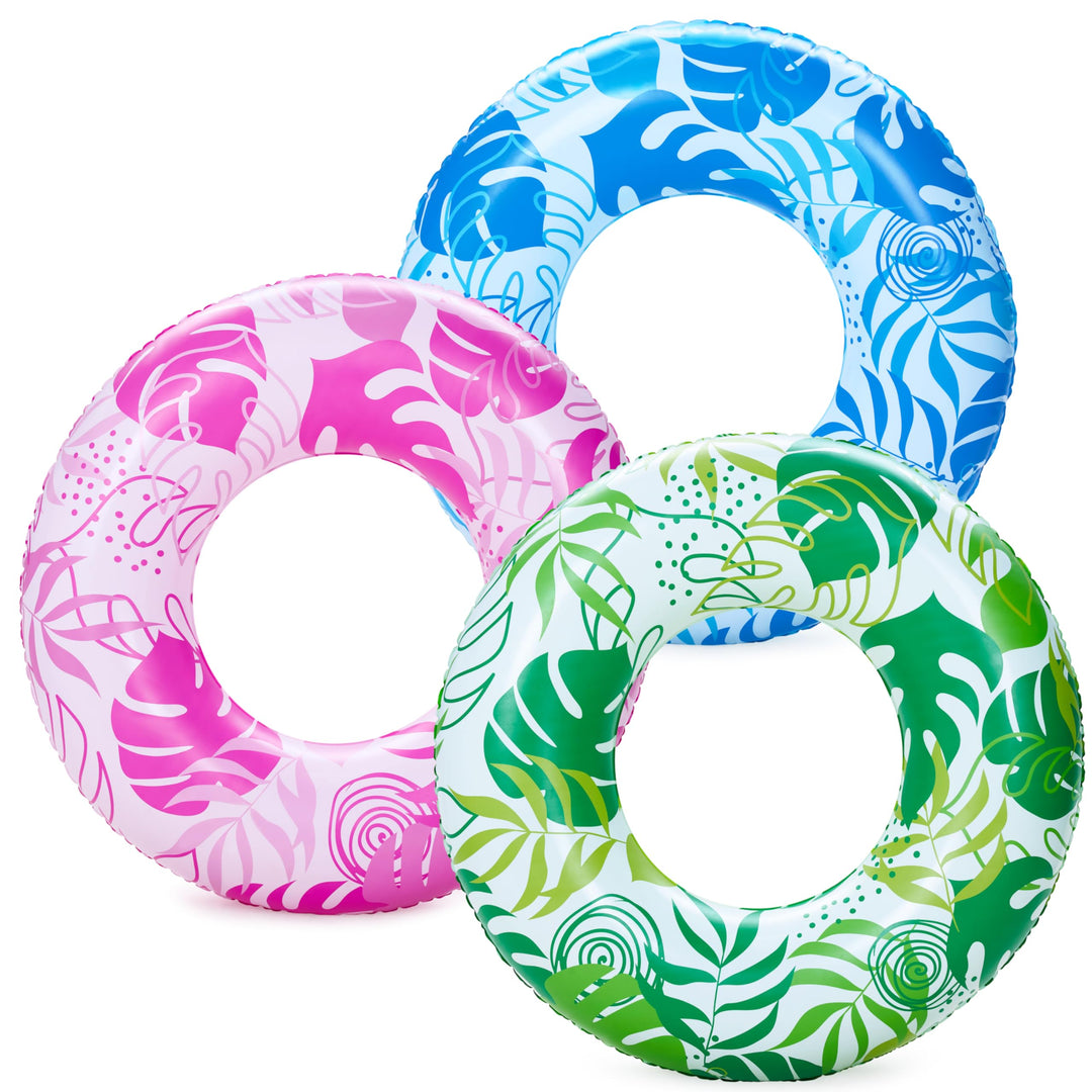 JOYIN 3 Pack Aufblasbarer Schwimmreifen mit Glitzern 32.5"/82.55cm, Schwimmring, Sommer Wasser Schwi