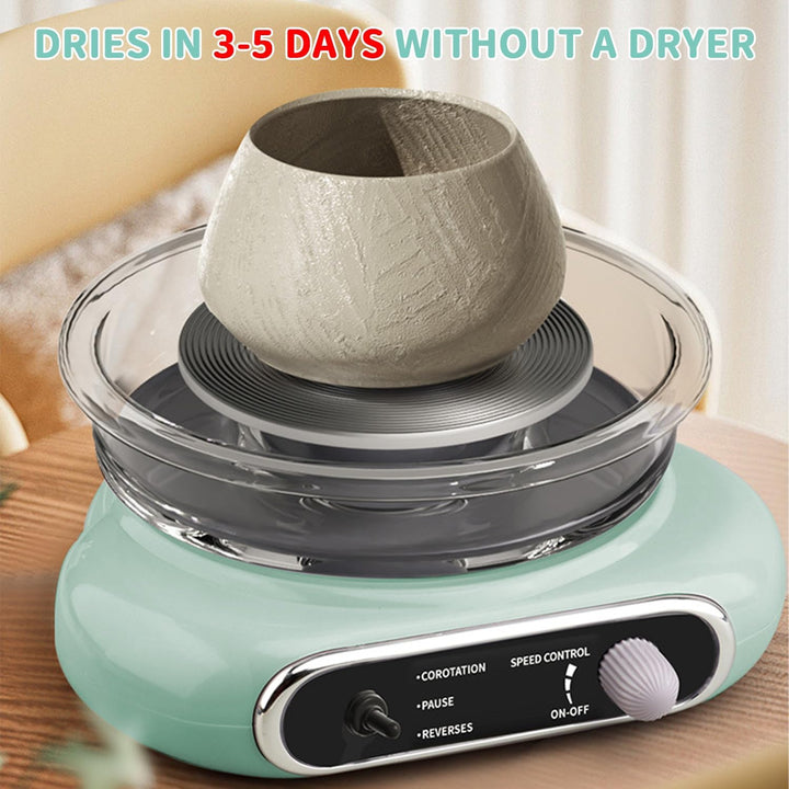 Mini-Töpferscheibe,200R/min Elektrisch Töpferscheiben,12cm Drehteller Tonmaschine mit 8 Stück Bildha