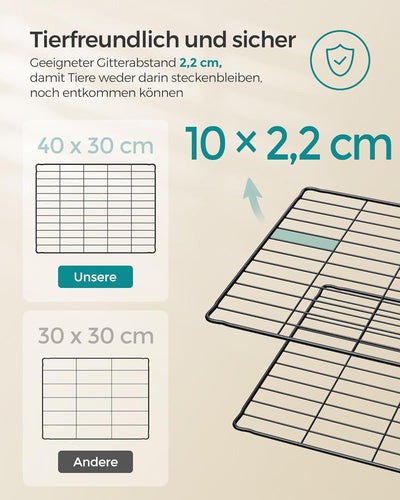 SONGMICS Freilauf, DIY-Kleintiergehege, Kleintierkäfig, Welpenauslauf, Kaninchen, Meerschweinchen, M