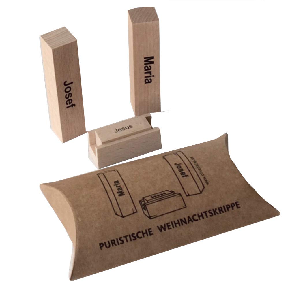 Fabel Puristische Minimalistische Weihnachtskrippe Buchenholz nachhaltig