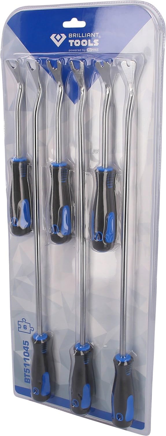 BRILLIANT TOOLS BT511045 Lösewerkzeug-Satz für Verkleidungsclips, 6-tlg [Powered by KS TOOLS]
