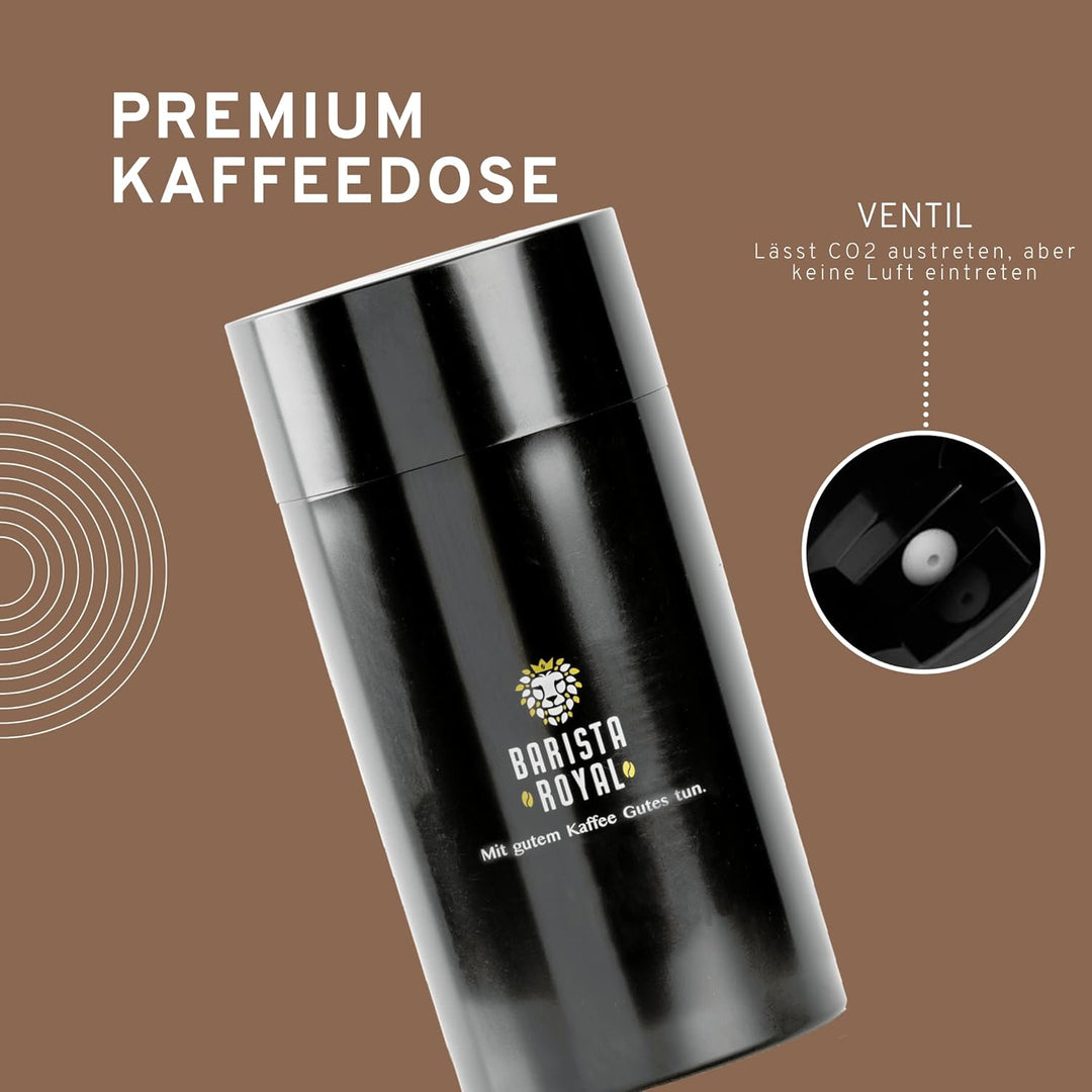 Premium Kaffeedose Vakuum | luftdichter Aromaschutz | für 500g ganze Kaffeebohnen oder gemahlen | id