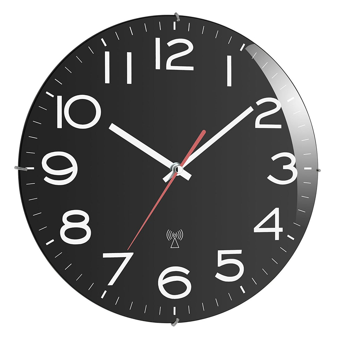 TFA 60.3509 Funk-Wanduhr, Schwarz mit Batterie Schwarz mit Akku, Schwarz mit Akku