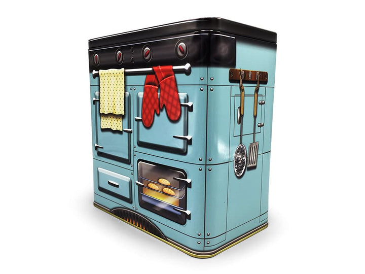 Nostalgischer Backofen blau - Dose in Form eines nostalgischen Backofens mit vielen Details - Keksdo