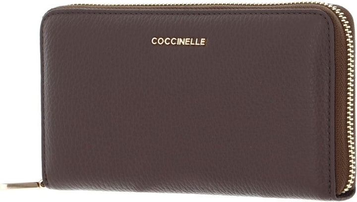 Coccinelle Metallic Soft - Geldbörse 7cc 18 cm Coffee