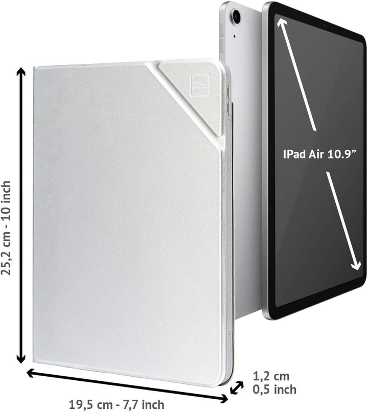 Tucano - Metal Schutzhülle Cover kompatibel mit iPad Air 10.9", Halterung für Apple Pencil Silber, S