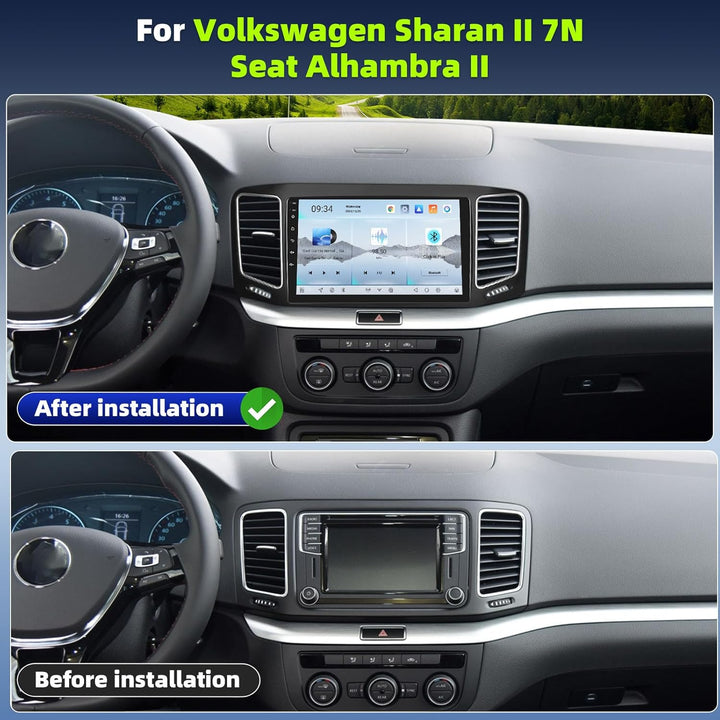 8 Core Qualcomm Android 15 4+64G Autoradio für Volkswagen Sharan 2012-2018, 9 "Touchscreen Radio mit