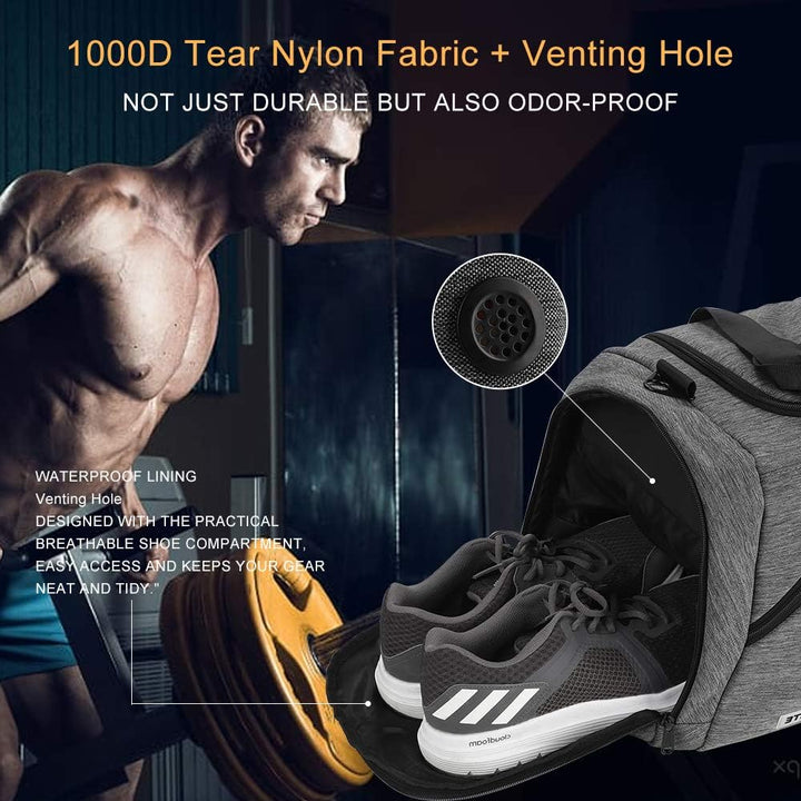 Speedsporting Sporttasche Männer Reisetasche Wasserdicht Fitnesstasche für männer mit Schuhfach Gym