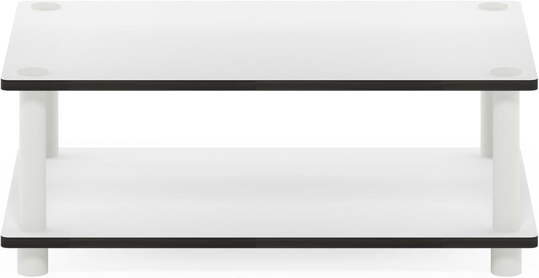 Furinno Just 2-Tier No Tools Fernsehstand, TV-Ständer, Couchtisch, Weiss, 59.9 (Breite) x 22.4 (Höhe