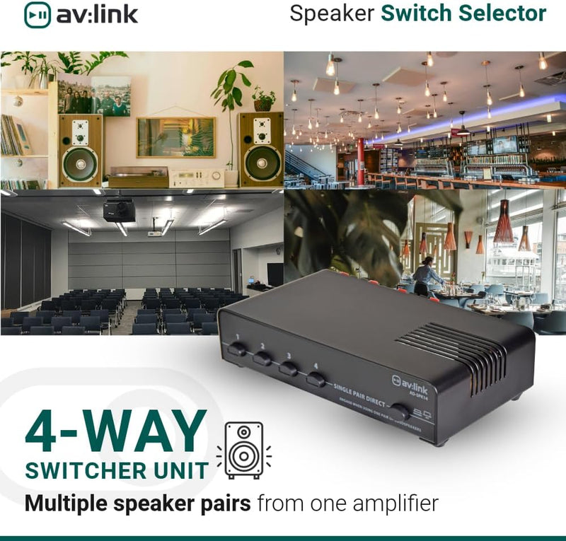 AV Link 128.425 140 W 4 Way geschützt Lautsprecher Selector Einzeln, Einzeln