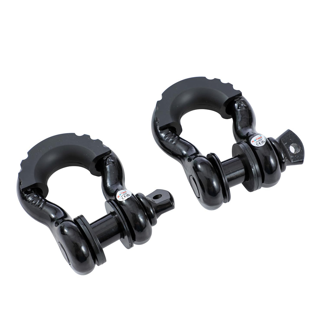 KATSU Tools 2er-Pack 3/4 Zoll D-Ring-Schäkel, 4,75 Tonnen Tragkraft, robuste verzinkte Abschleppschä