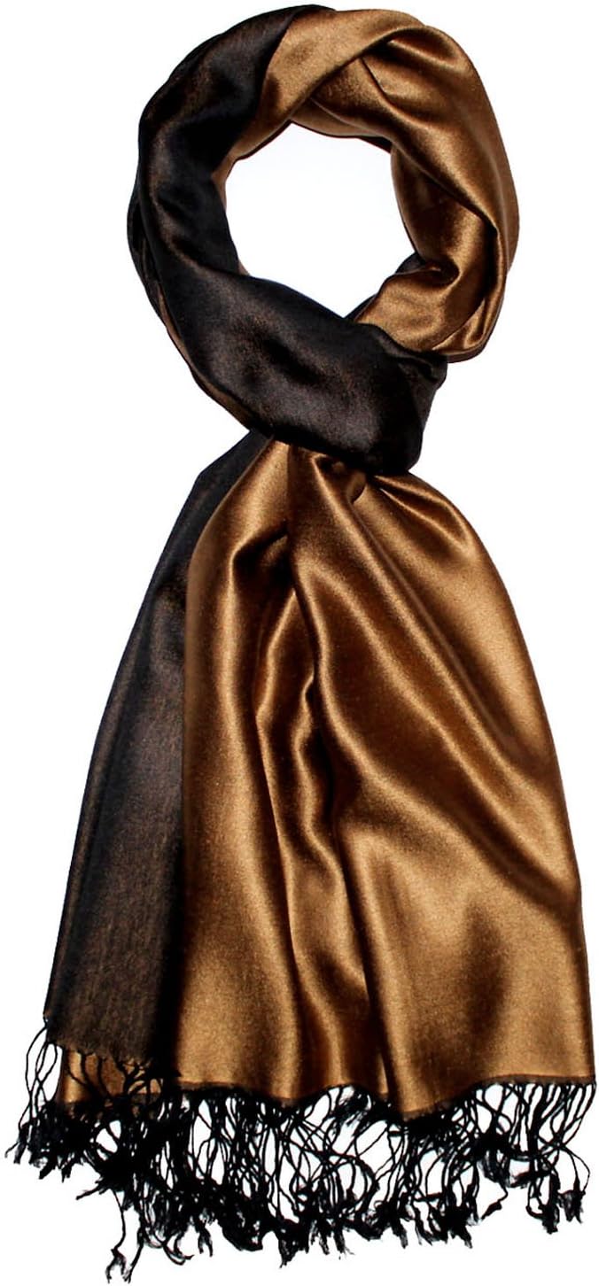 Lorenzo Cana Luxus Damen Pashmina Wendeschal 70% Seide 30% Viskose Schaltuch 70 cm x 190 cm zweifarb