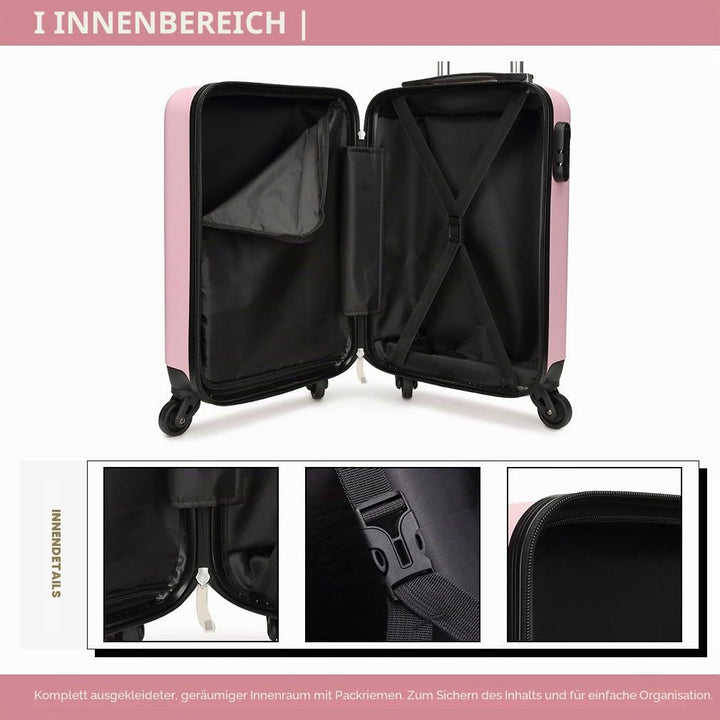 KONO Koffer Reisekoffer Gross Trolley Hartschale ABS Gepäck 4 Rollen Spinner Rollenkoffer (Pink, Gro