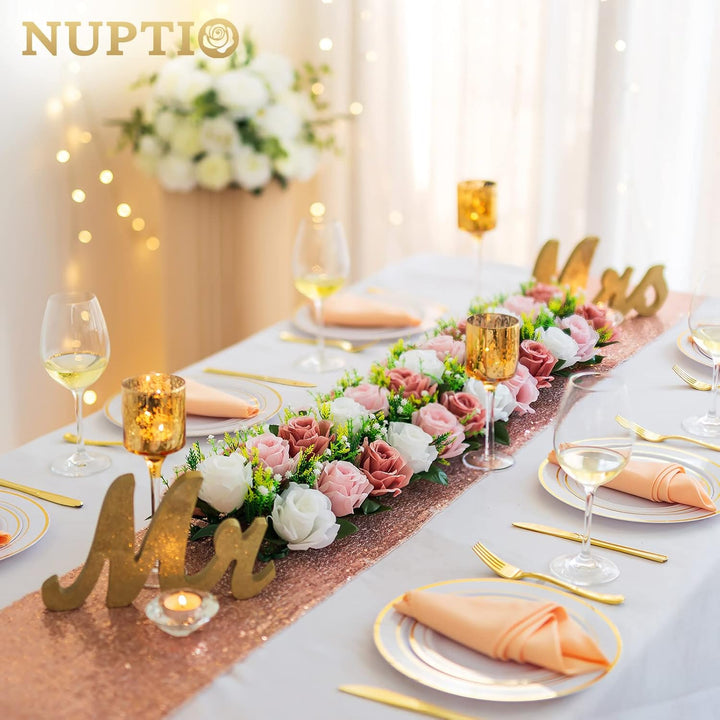 NUPTIO Hochzeit Blumenschmuck für Tische 2 Stück 50cm Lange Frühlingsblumen Arrangements Künstlicher