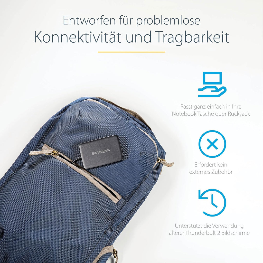 StarTech.com Thunderbolt 3 auf Thunderbolt 2 Adapter (Nicht umkehrbar) - TB3 Laptop auf TB2 (20Gbit/