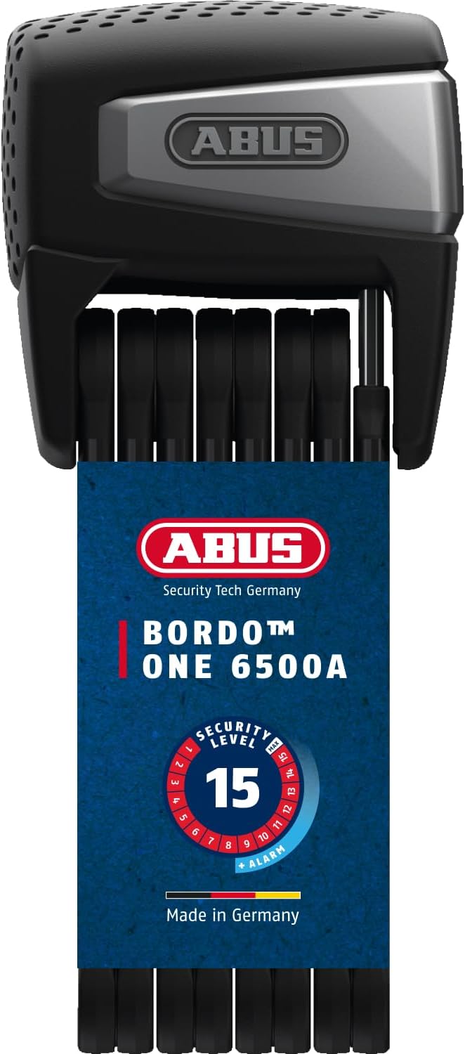 ABUS Faltschloss BORDO One™ 6500A - Smartes Fahrradschloss mit Alarm - schlüsselloses Öffnen per Sma