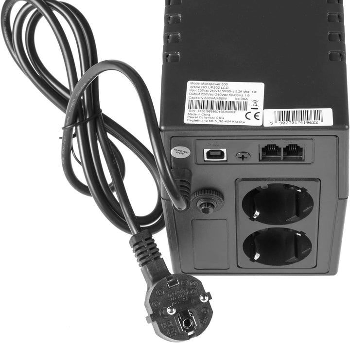 Green Cell 800VA 480W Überspannungsschutz 230V schwarz