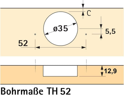 SOTECH 6er Set Hettich Sensys Topfbänder 8645i TH52 110 Grad Eckanschlag voll Vorliegend Standard Sc