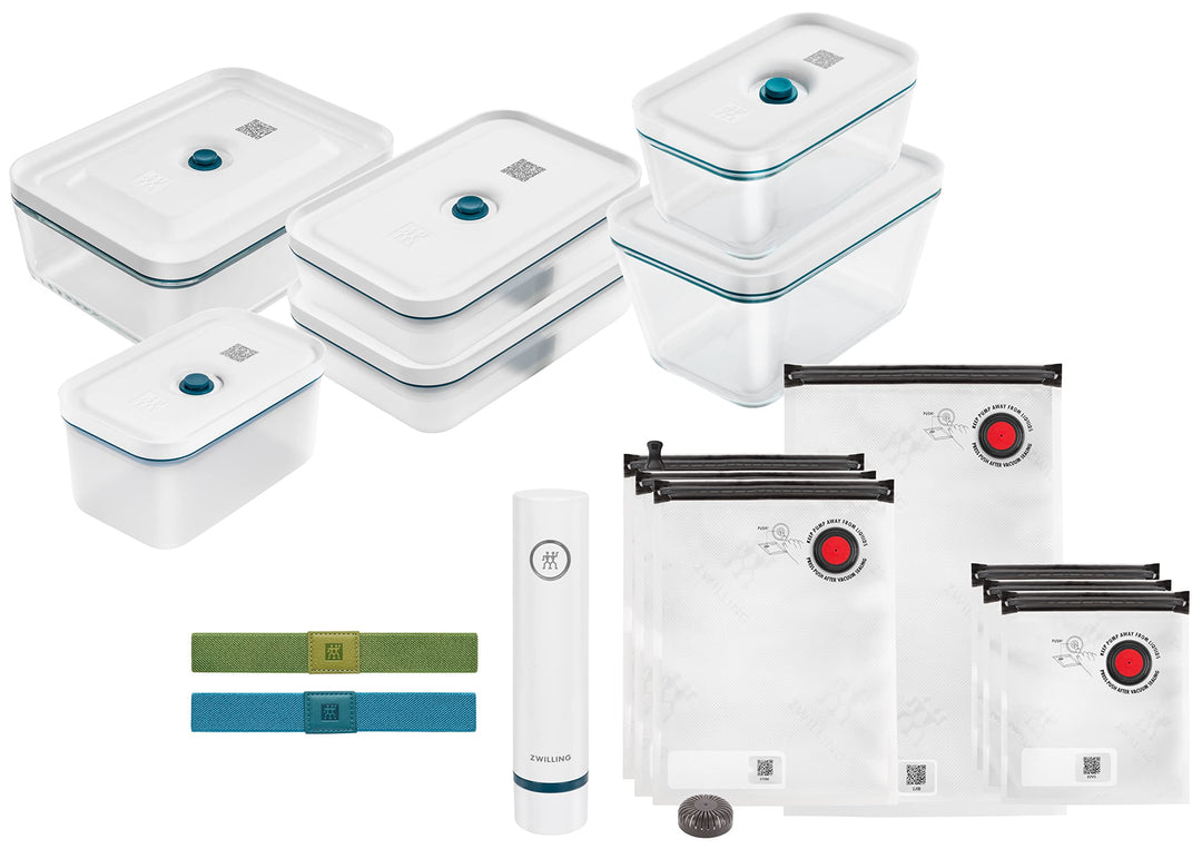 ZWILLING Fresh & Save Vakuum Starterset, Glas, 16-teilig, La Mer Glas