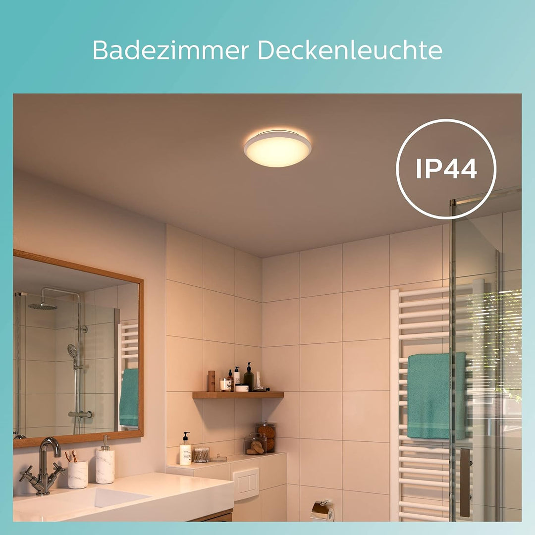 Philips LED Spray Deckenleuchte für das Badezimmer, 12W, IP44 Schutzart, Weiss, 17W, 17W