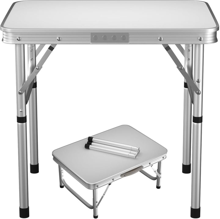 Bowose Klapptisch 60x45CM Aluminiumrahmen, Leichter Campingtisch höhenverstellbar, 20KG Belastung, t