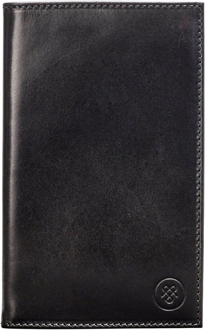 Maxwell Scott Hochwertiger Leder Golfkartenhalter Sestino in Schwarz, Schwarz