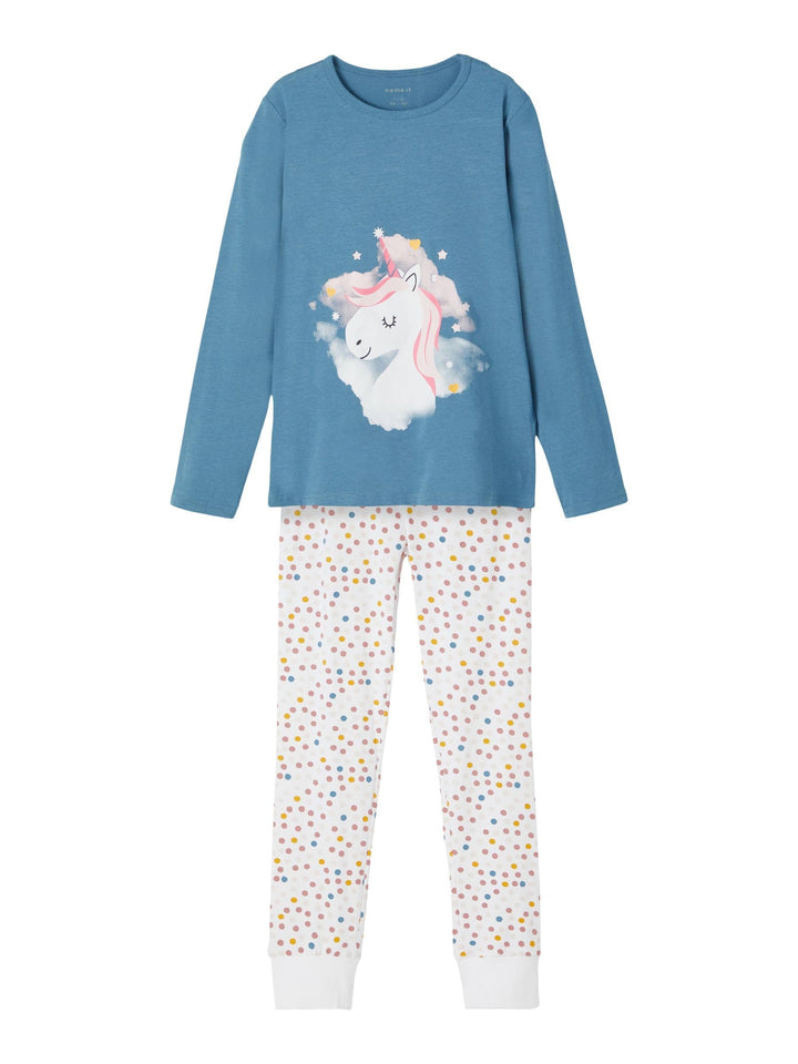 NAME IT Mädchen Nkfnightset Real Teal Unicorn Noos Pajama Set (2er Pack) 86-92 Real Teal, 86-92 Real