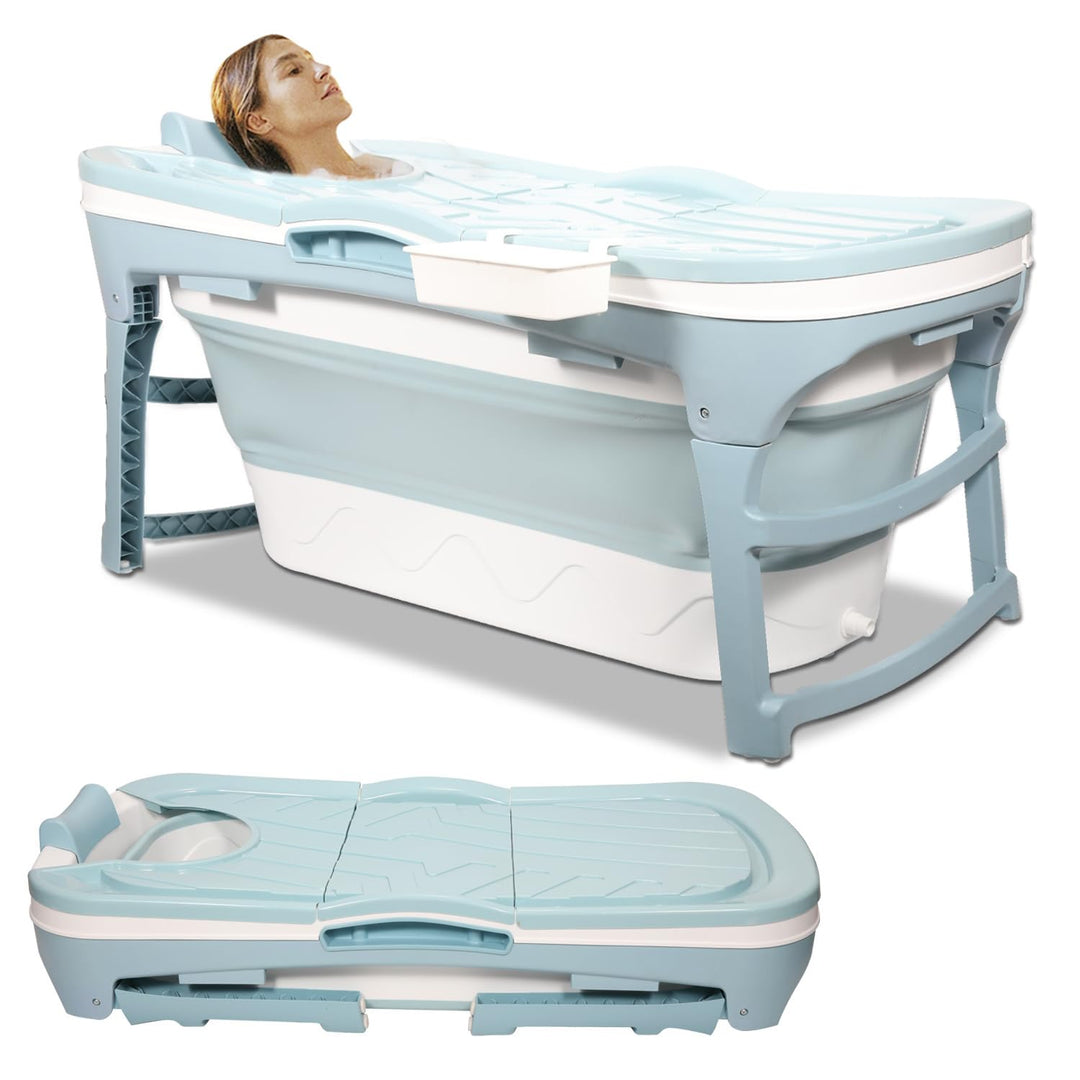 Faltbare Badewanne für Erwachsene, Klappbare Mobile Badewanne 118×60×50 cm, Tragbar & Platzsparend,