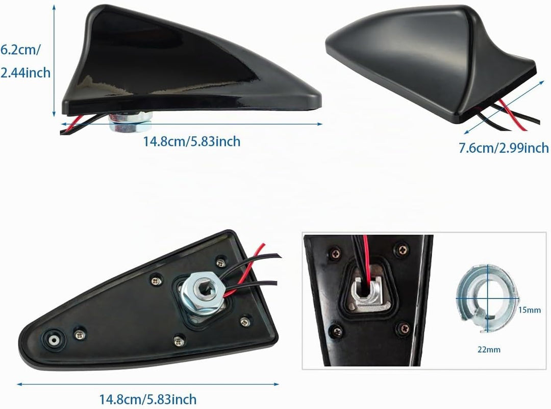 Vecys DAB DAB+ Autoantenne Haifischflosse FM/AM Radio Antenne Signalverstärker SMB zu DIN Stecker An