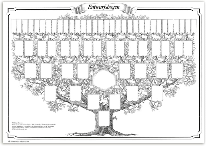RNK 2808 - Schmuck - Ahnentafel 1-63, 50 x 70 cm, aus Elefantenhautpapier, 1 Stück, Ahnentafel