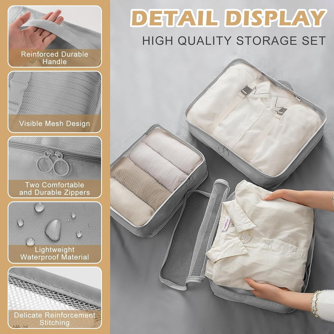 Koffer Organizer Set 13-teilig, Wasserdicht Packing Cubes, Multifunktionale Travel Packwürfel, Koffe