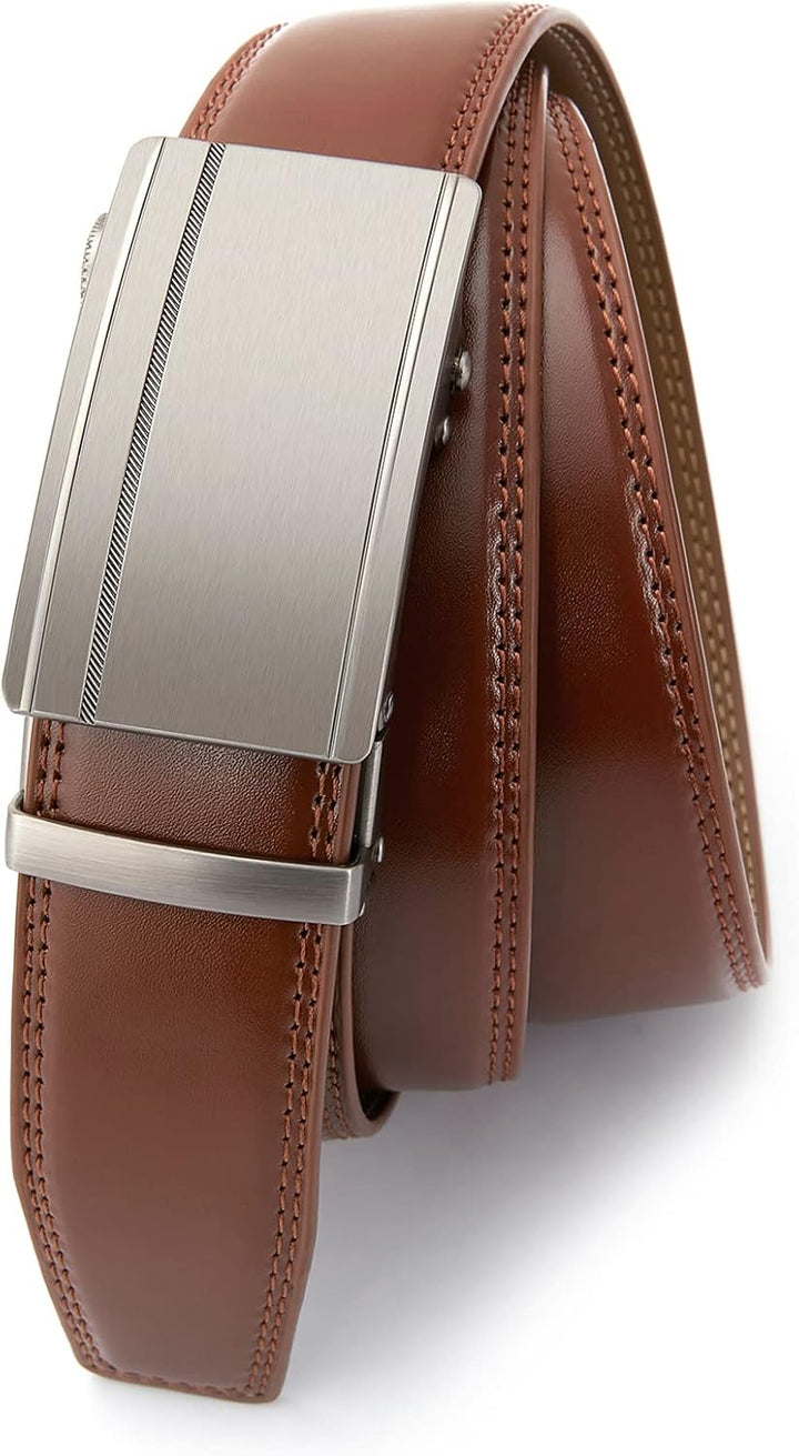 28"-68 "Herren Ledergürtel mit Ratsche, gross und schlank mit automatischer Schnalle 150cm/44"-52" T