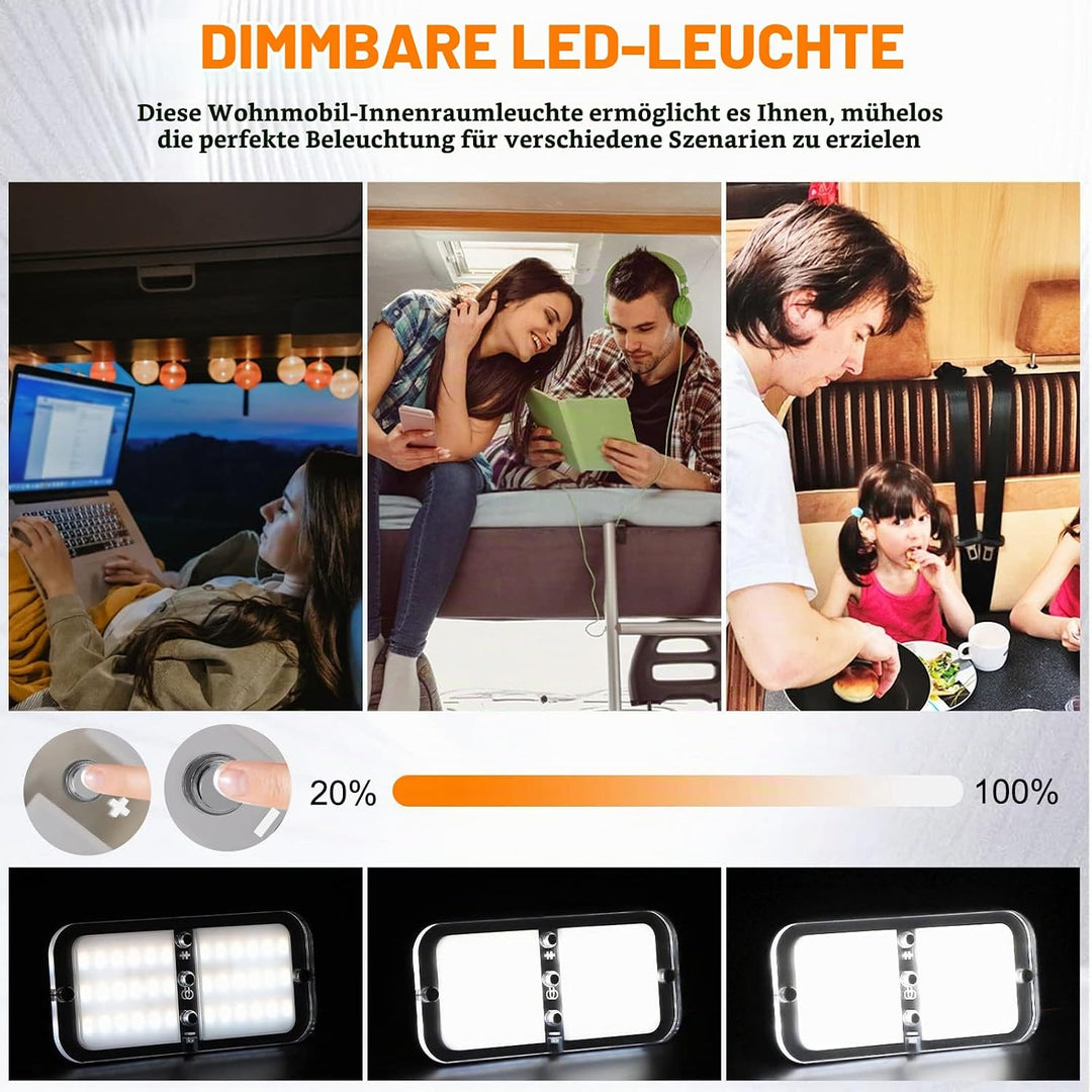 Kriogor 4 stück LED Deckenleuchte 12v Wohnmobil mit Schalter mit Fernbedienung, 4 Modi, 3 Einstellun
