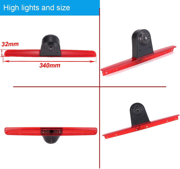 「12mm Objektiv CMOS Rückfahrkamera + 4.3 Zoll TFT LCD Bildschirm Auto Monitor」Bremsleuchte Auto Dach