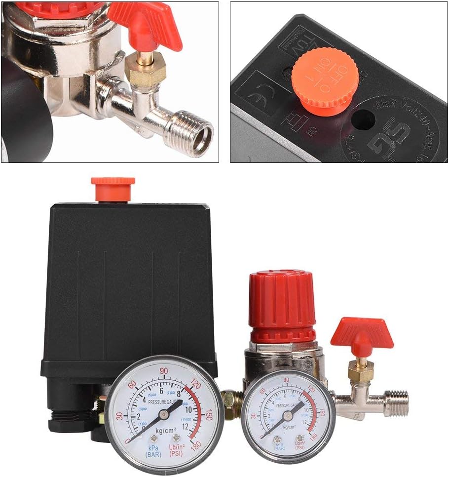 Luftkompressor, Druckschalter, Druckschalter, Luftkompressor mit Reglern Manometer (Manometer aus Ku