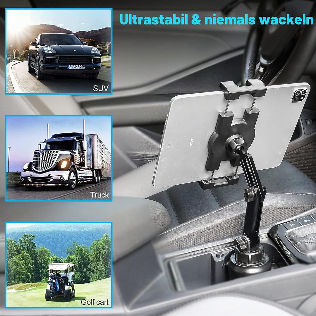 Oilcan Autohalterung Tablet Becherhalter, Getränkehalter KFZ iPad Halterung [Stabil &amp; Langlebig], Pk