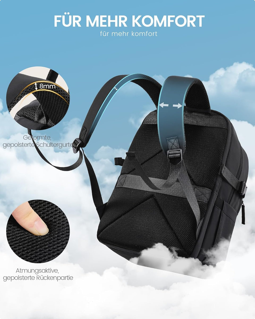 LOVEVOOK Rucksack Damen Herren, Gross 17,3 Zoll Laptop Rucksäcke, Wasserdicht Schulrucksack Teenager