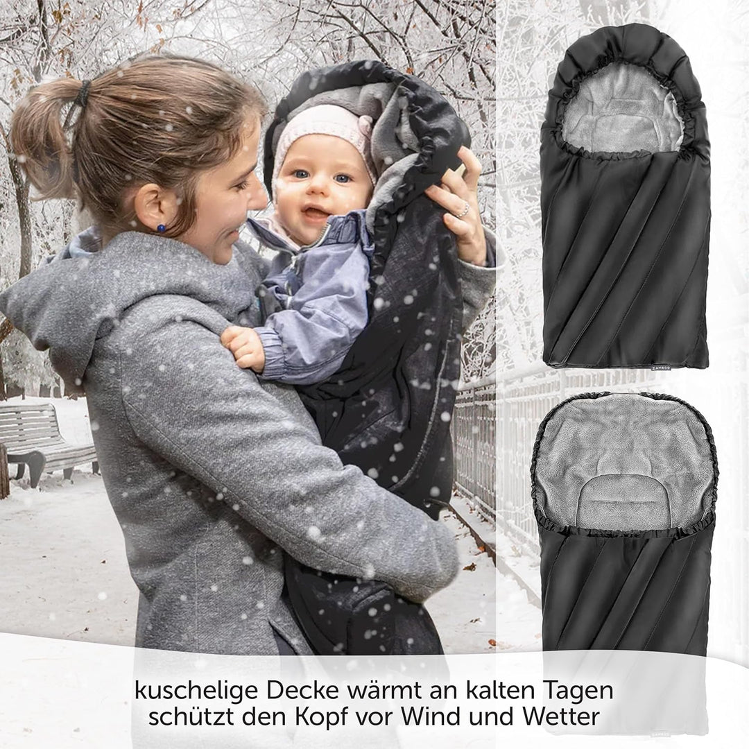 Zamboo Universal Fusssack für Babyschale - Baby Winterfusssack aus weichem Thermo Fleece mit Gurtsch