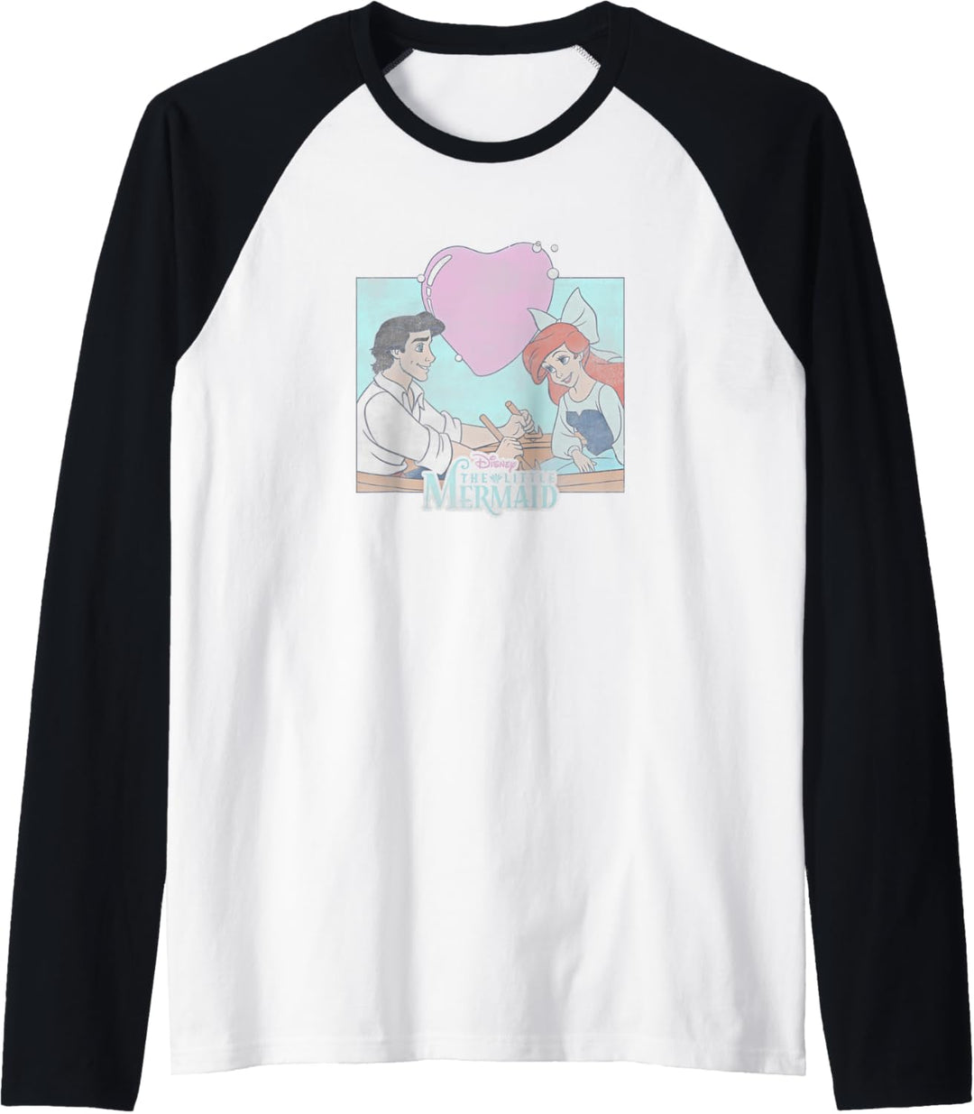 Disney The Little Mermaid Eric & Ariel Heart Portrait Raglan