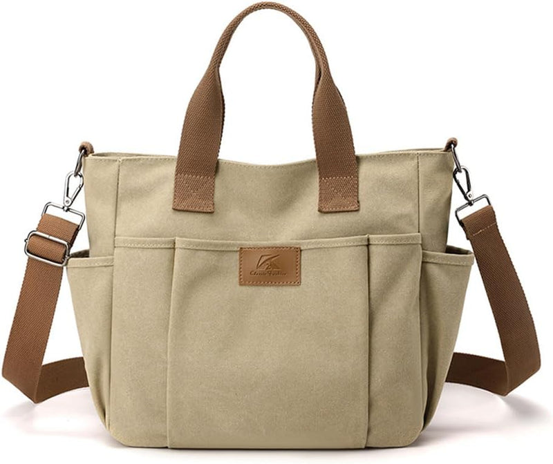 CORIOS Canvas Schultertasche Damen Handtasche Grosse Kapazität Umhängetasche Casual Henkeltaschen Mu